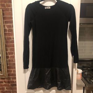 Black Bailey44 dress with leather bottom